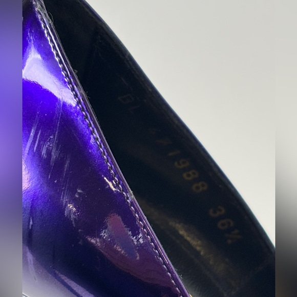 Saint Laurent Paris Purple Patent Pumps – YSL Pointed Toe Designer Heel size 6.5 - Picture 6 of 11